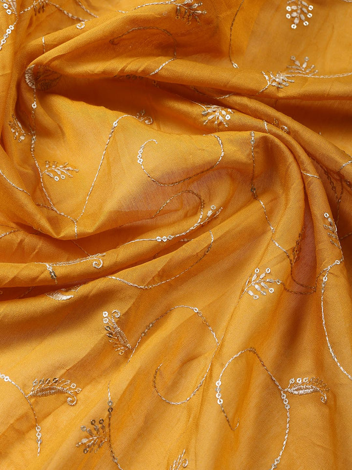 Neck Embroidered Cotton Blend Unstitched Suit Piece With Dupatta