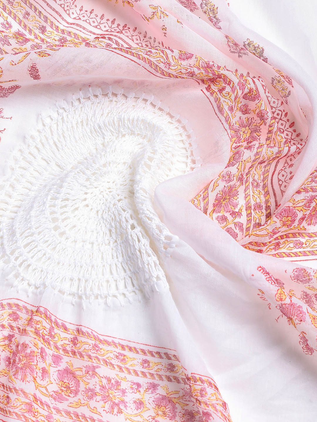 Printed Cotton Blend Unstitched Suit With Dupatta