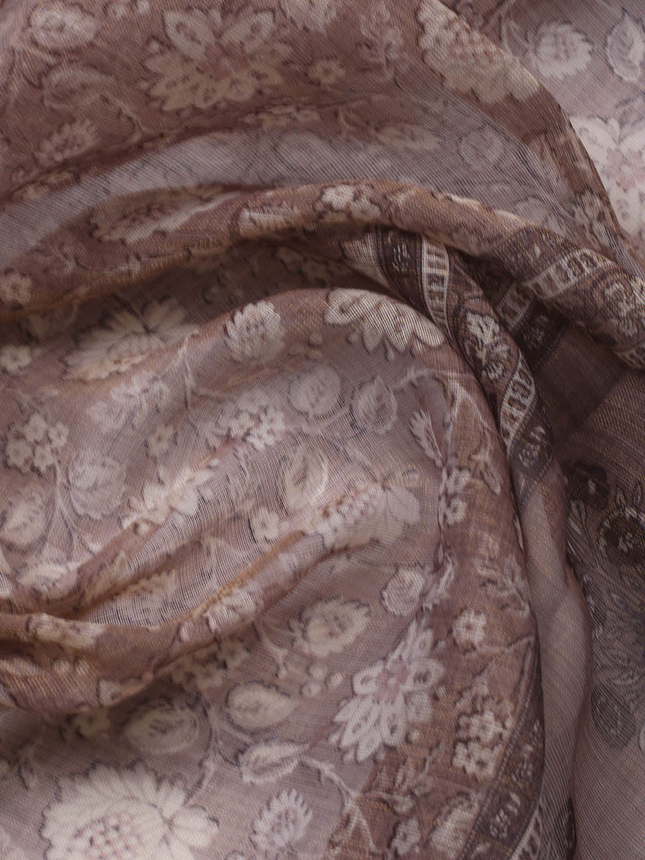 Embroidered Tissue Unstitched Suit Piece With Dupatta