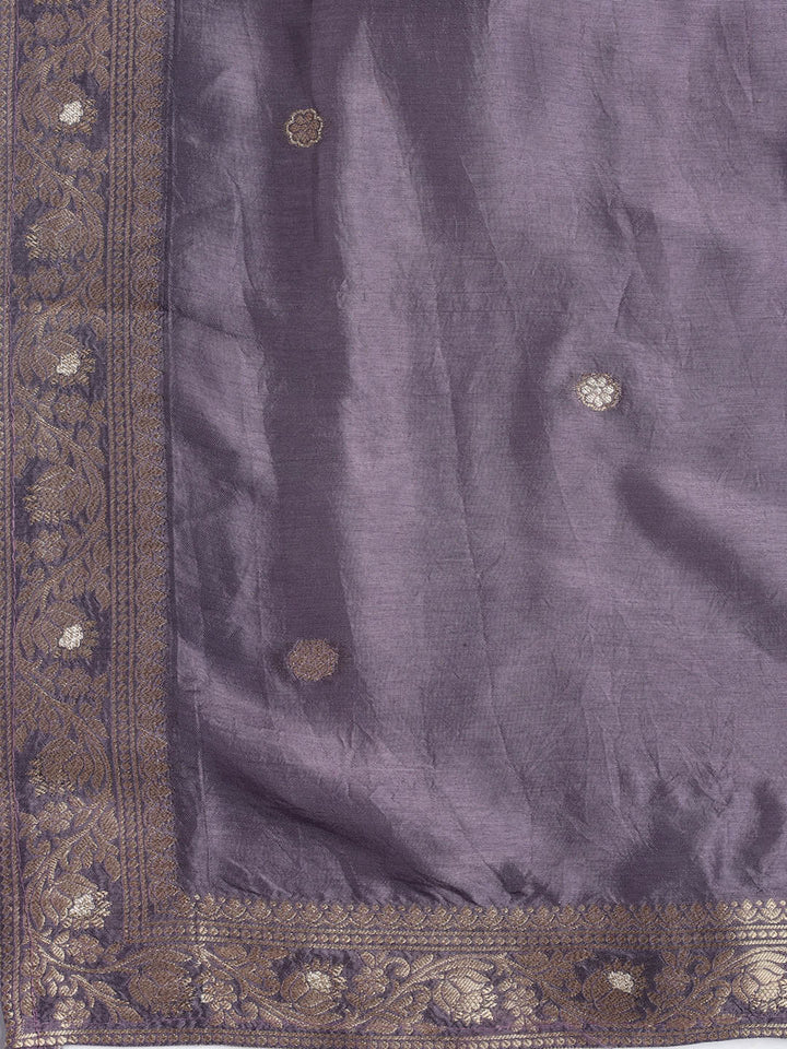 Embroidered Chanderi Unstitched Suit Piece With Dupatta