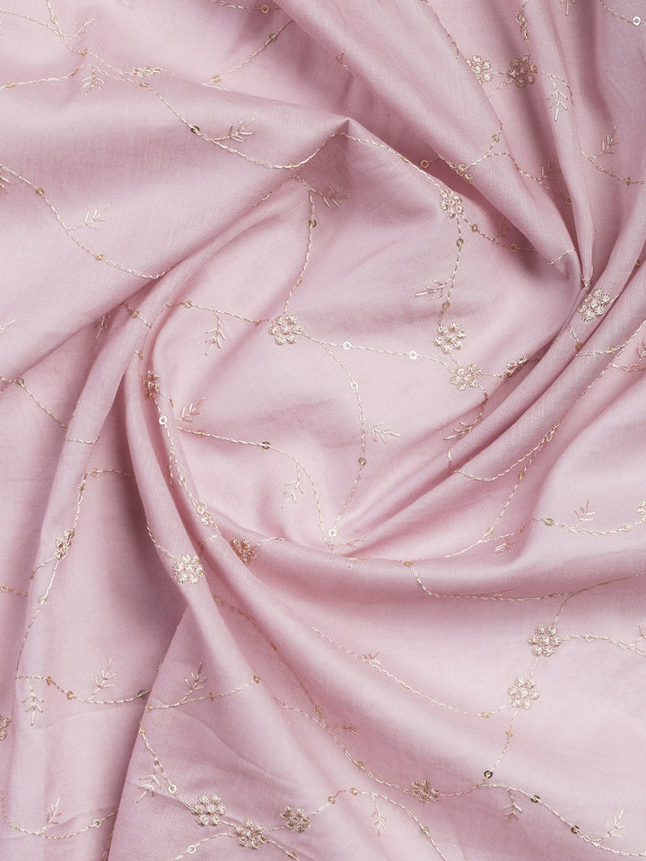 Embroidered Cotton Blend Unstitched Suit Piece With Dupatta