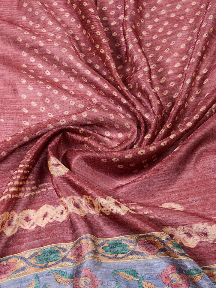 Neck Embroidered Tussar Unstitched Suit Piece With Dupatta