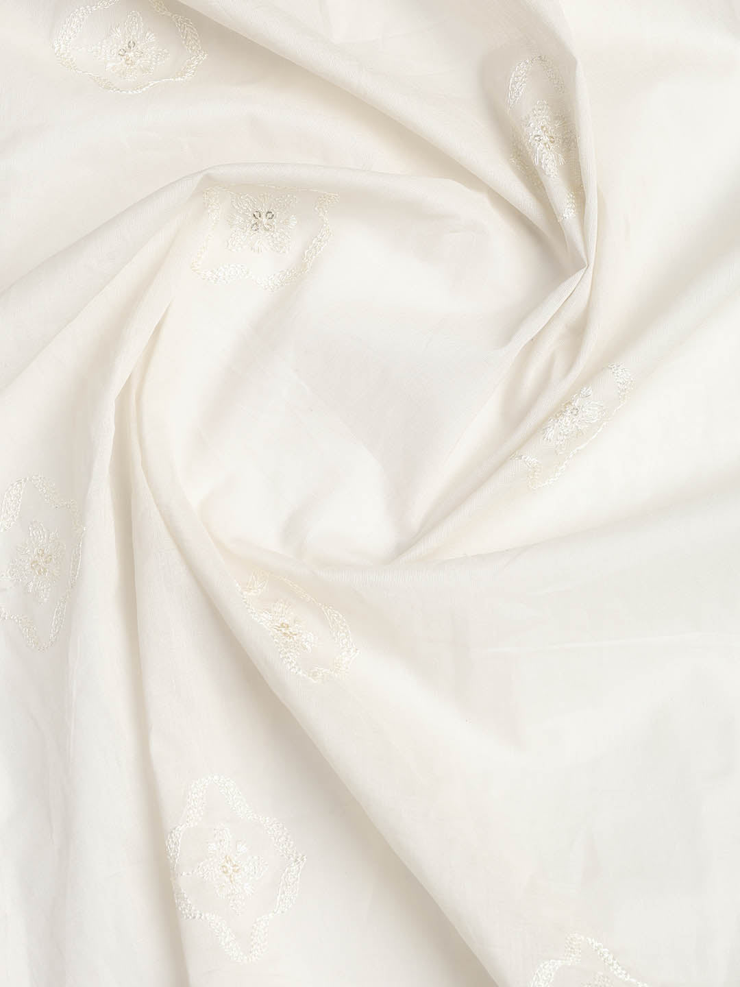 Embroidered Cotton Blend Unstitched Suit Piece With Dupatta