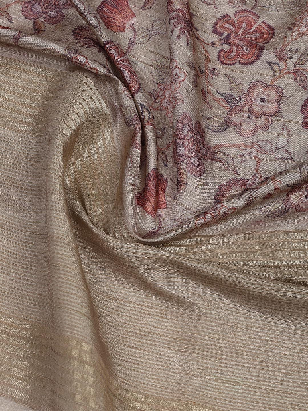 Neck Embroidery Art Tussar Unstitched Suit With Dupatta