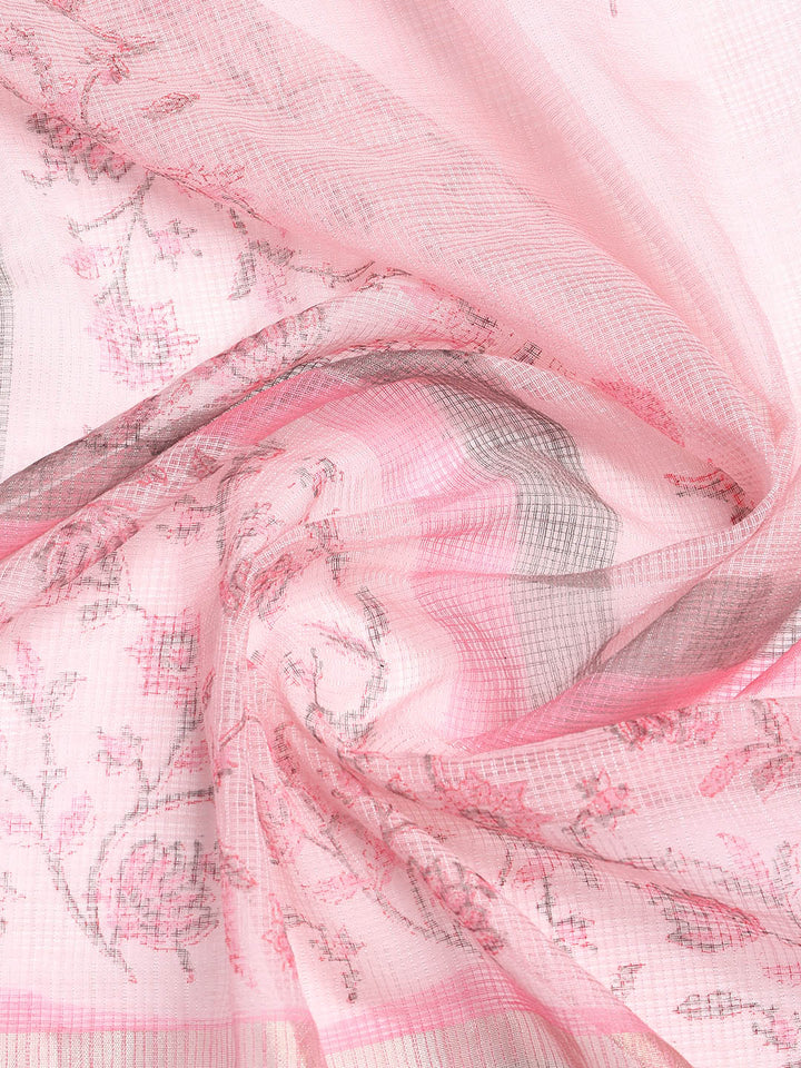 Printed Cotton Blend Unstitched Suit With Dupatta