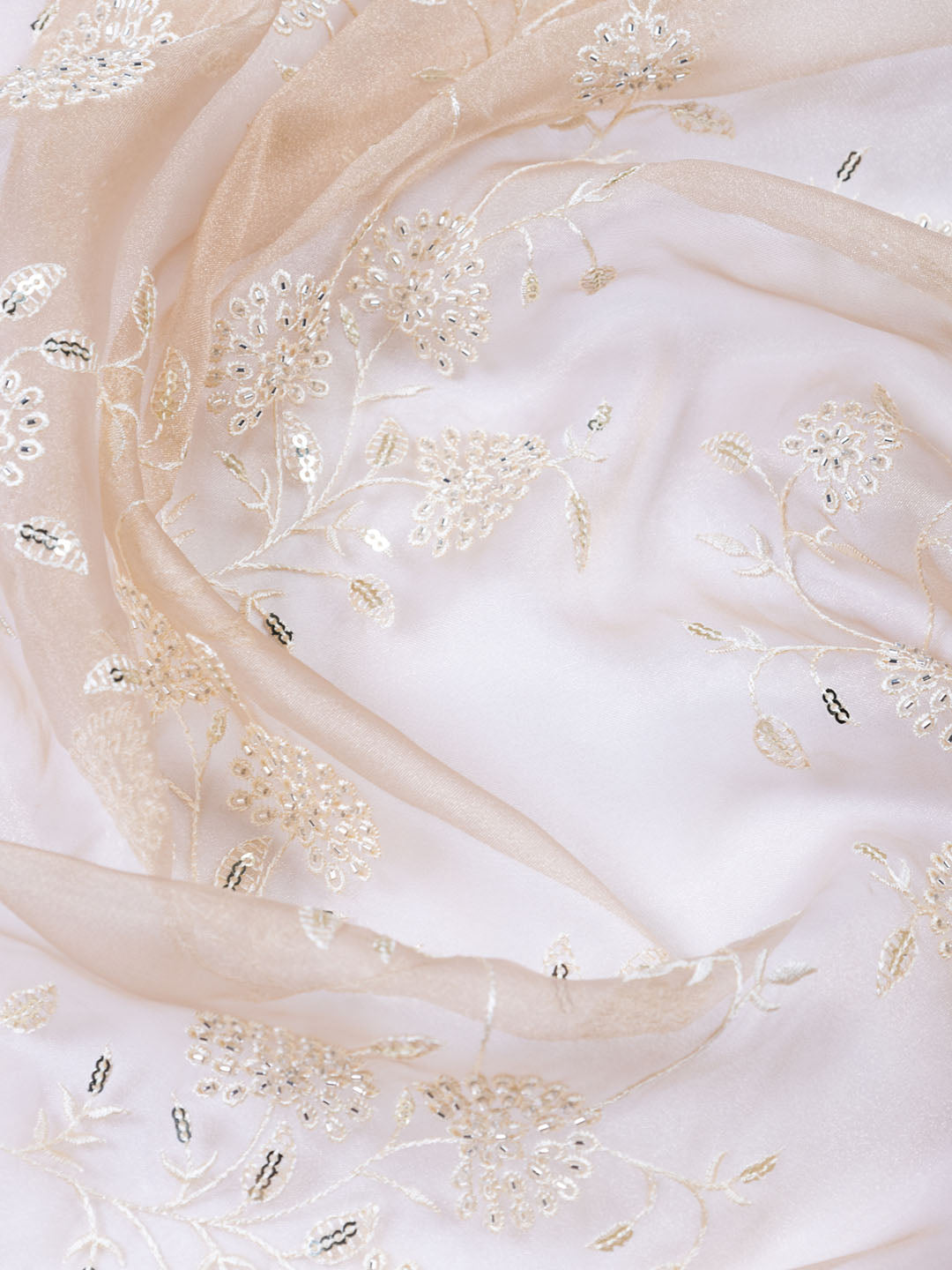 Embroidered Organza Unstitched Suit With Dupatta