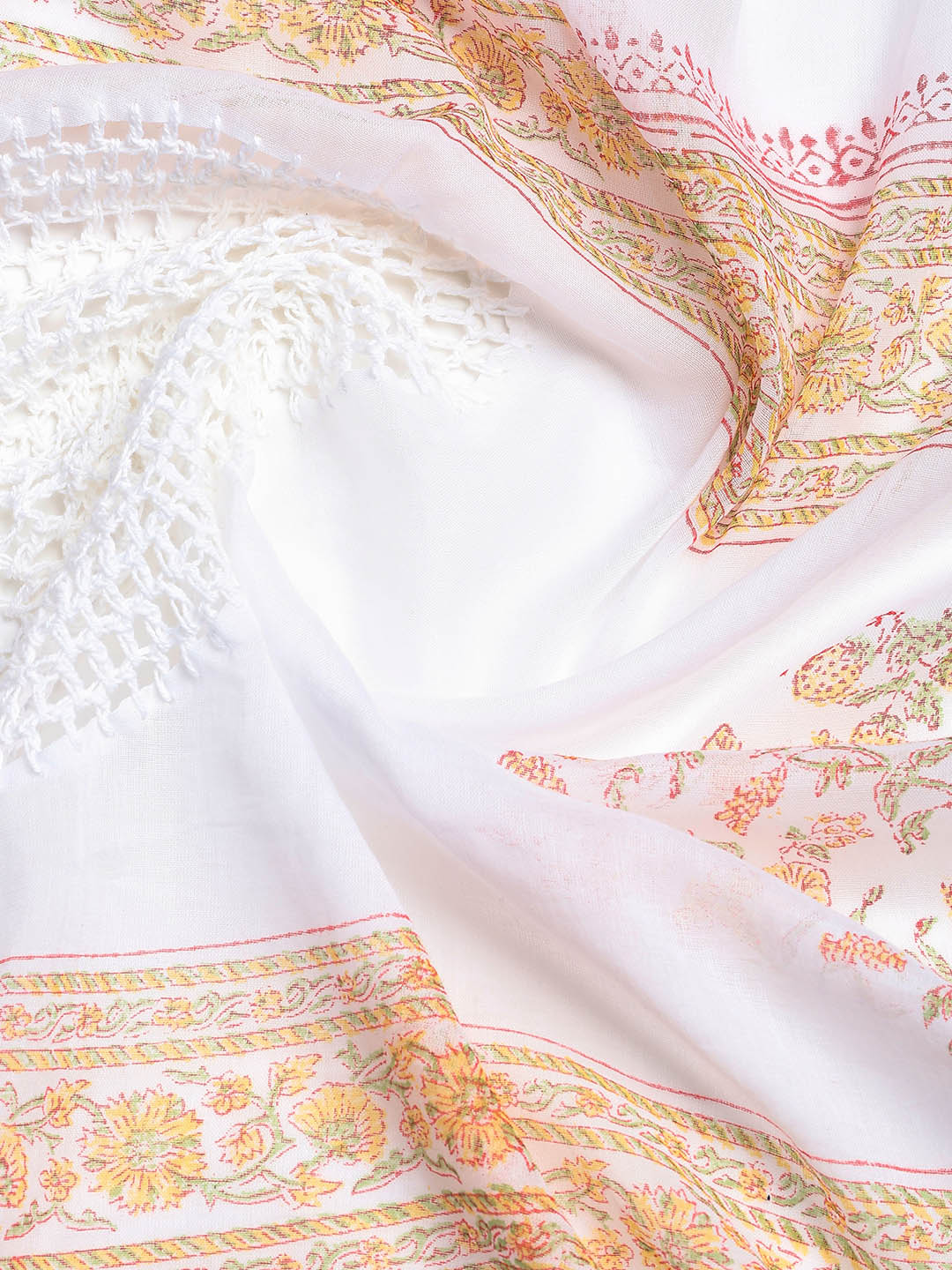 Printed Cotton Blend Unstitched Suit With Dupatta
