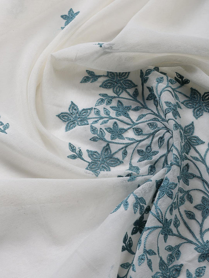 Plain Cotton Blend Unstitched Suit Piece With Dupatta