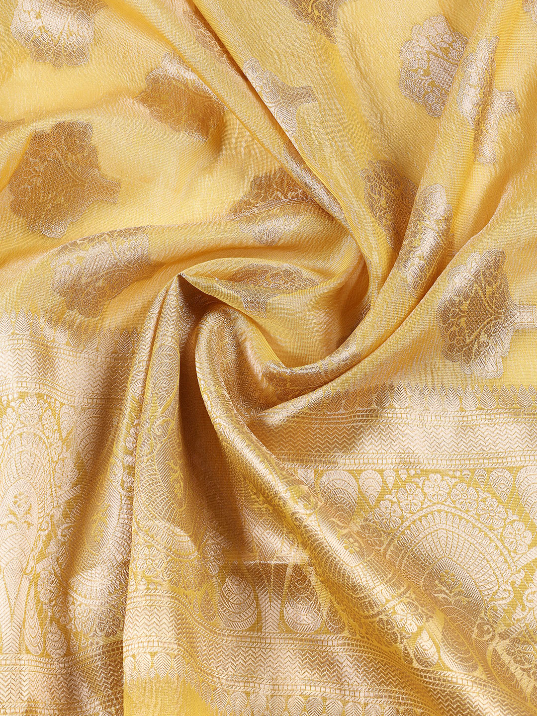 Neck Embroidered Tissue Unstitched Suit Piece With Dupatta