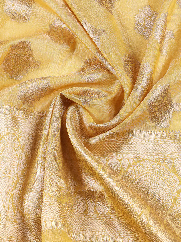 Neck Embroidered Tissue Unstitched Suit Piece With Dupatta