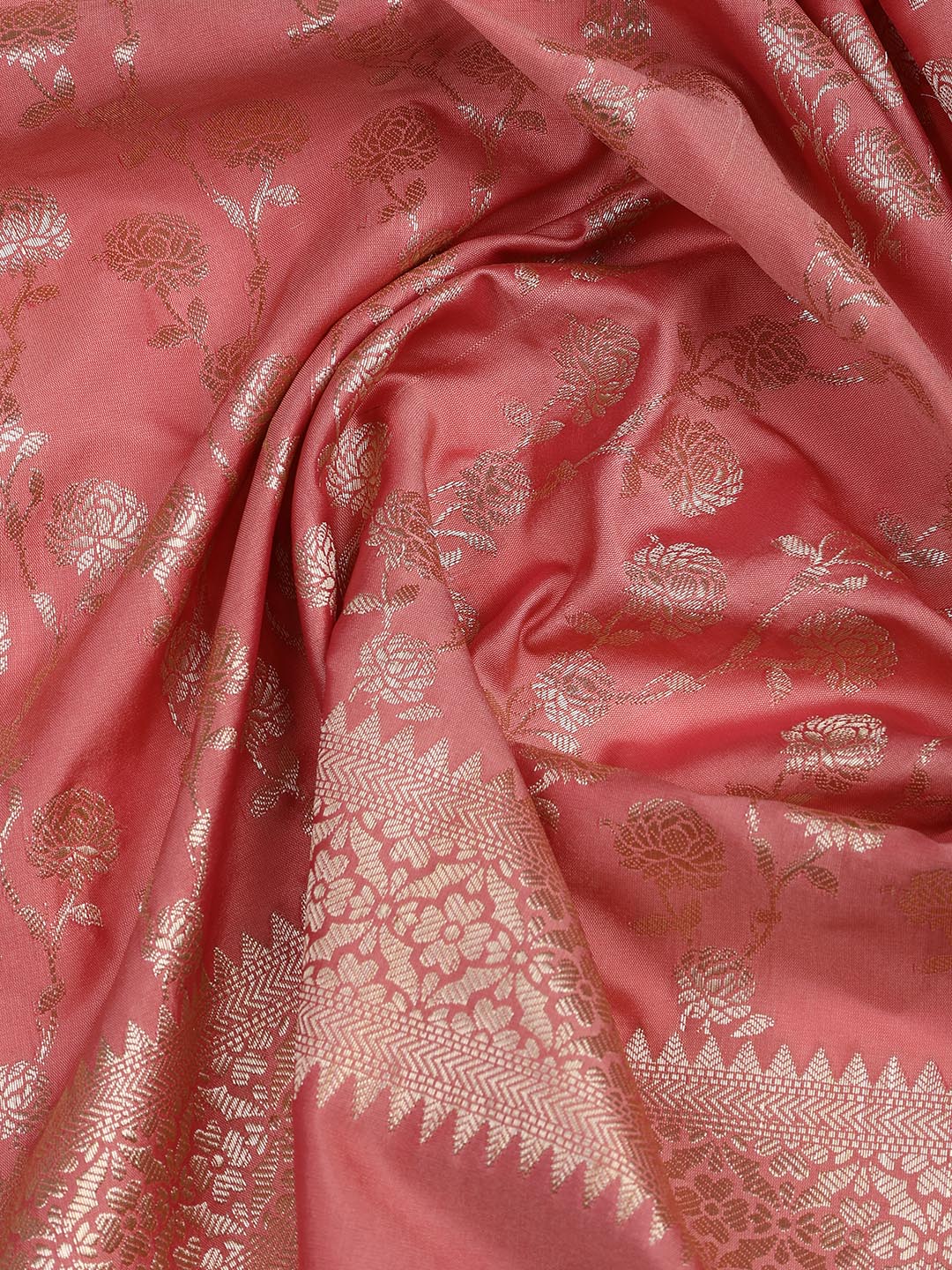 Floral Woven Booti Chanderi Unstitched Suit With Dupatta