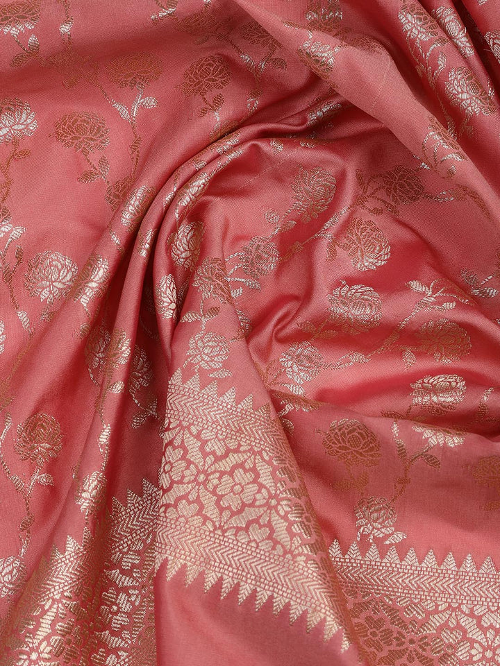 Floral Woven Booti Chanderi Unstitched Suit With Dupatta