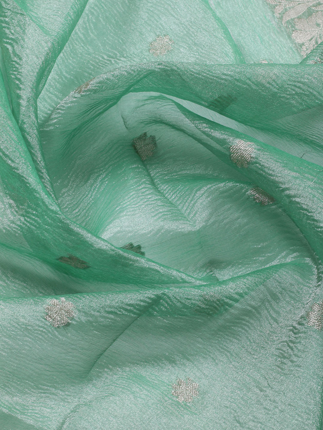 Neck Embroidered Tissue Unstitched Suit Piece With Dupatta