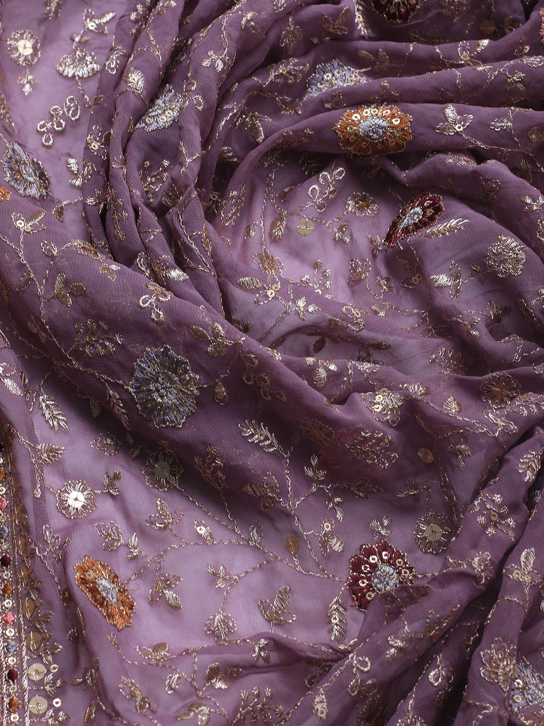 Embroidered Georgette Unstitched Suit Piece With Dupatta