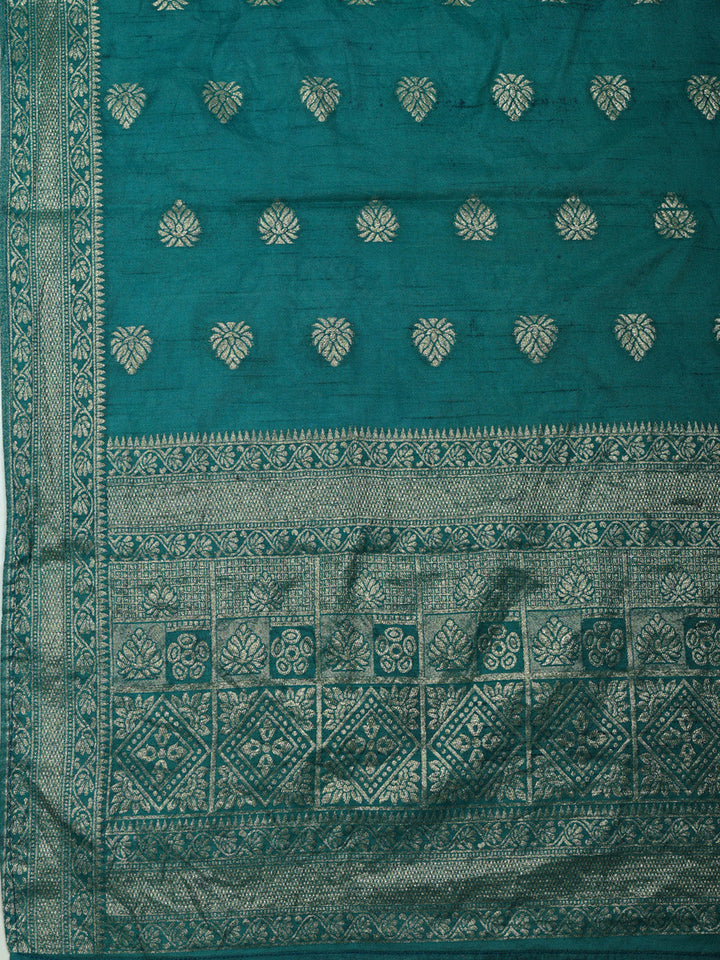 Woven Design Chanderi Unstitched Suit With Pant &amp; Dupatta