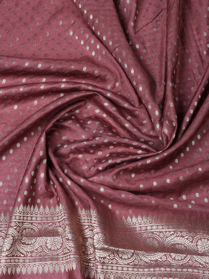 Floral Woven Chanderi Unstitched Suit With Dupatta