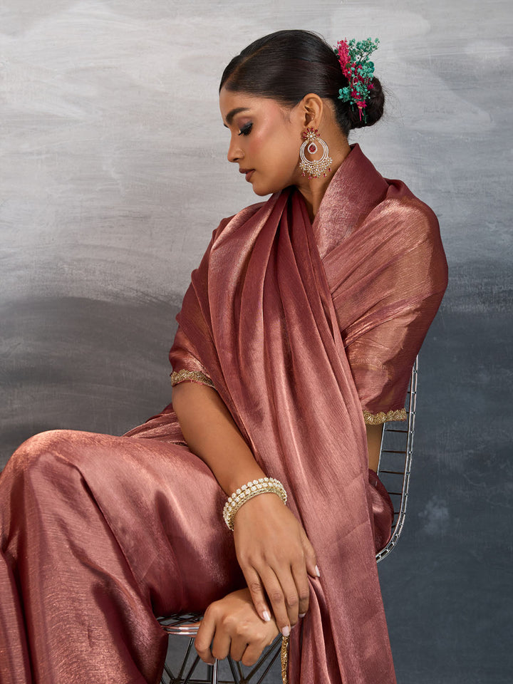 Embroidered Burberry Saree
