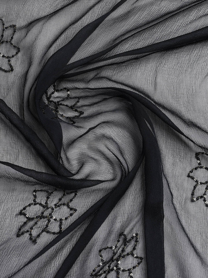 Printed Crepe Unstitched Suit With Dupatta
