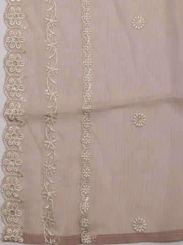 All Over Embroidered Chiffon Unstitched Suit With Dupatta