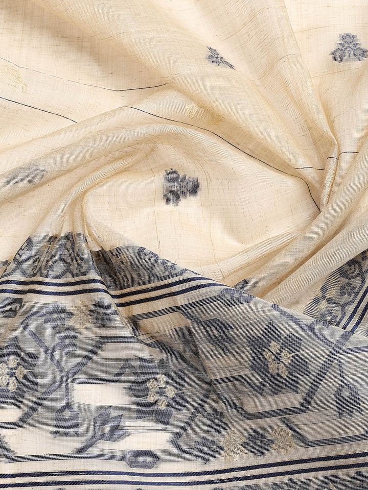 Embroidered Cotton Blend Unstitched Suit Piece With Dupatta