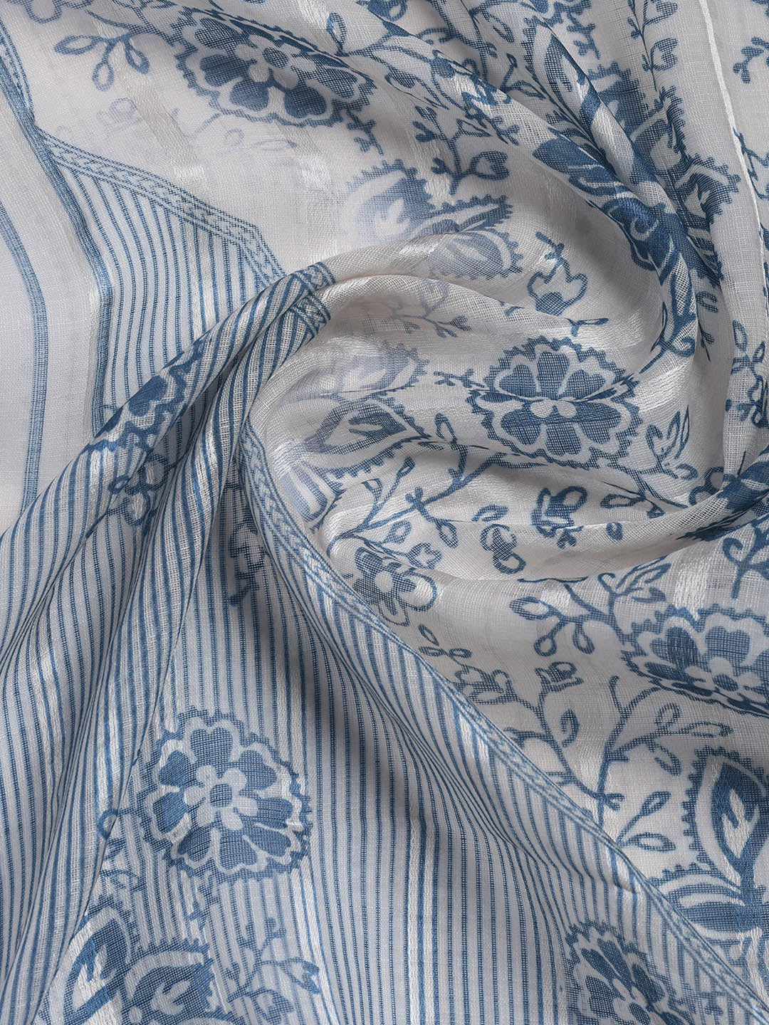Printed Linen Unstitched Suit Piece With Dupatta