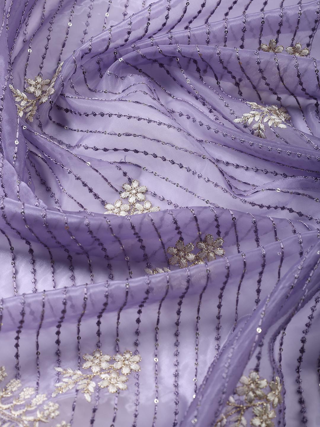 Embroidered Organza Unstitched Suit Piece With Dupatta
