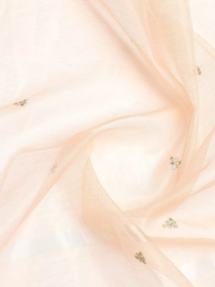 Embroidered Cotton Blend Unstitched Suit Piece With Dupatta