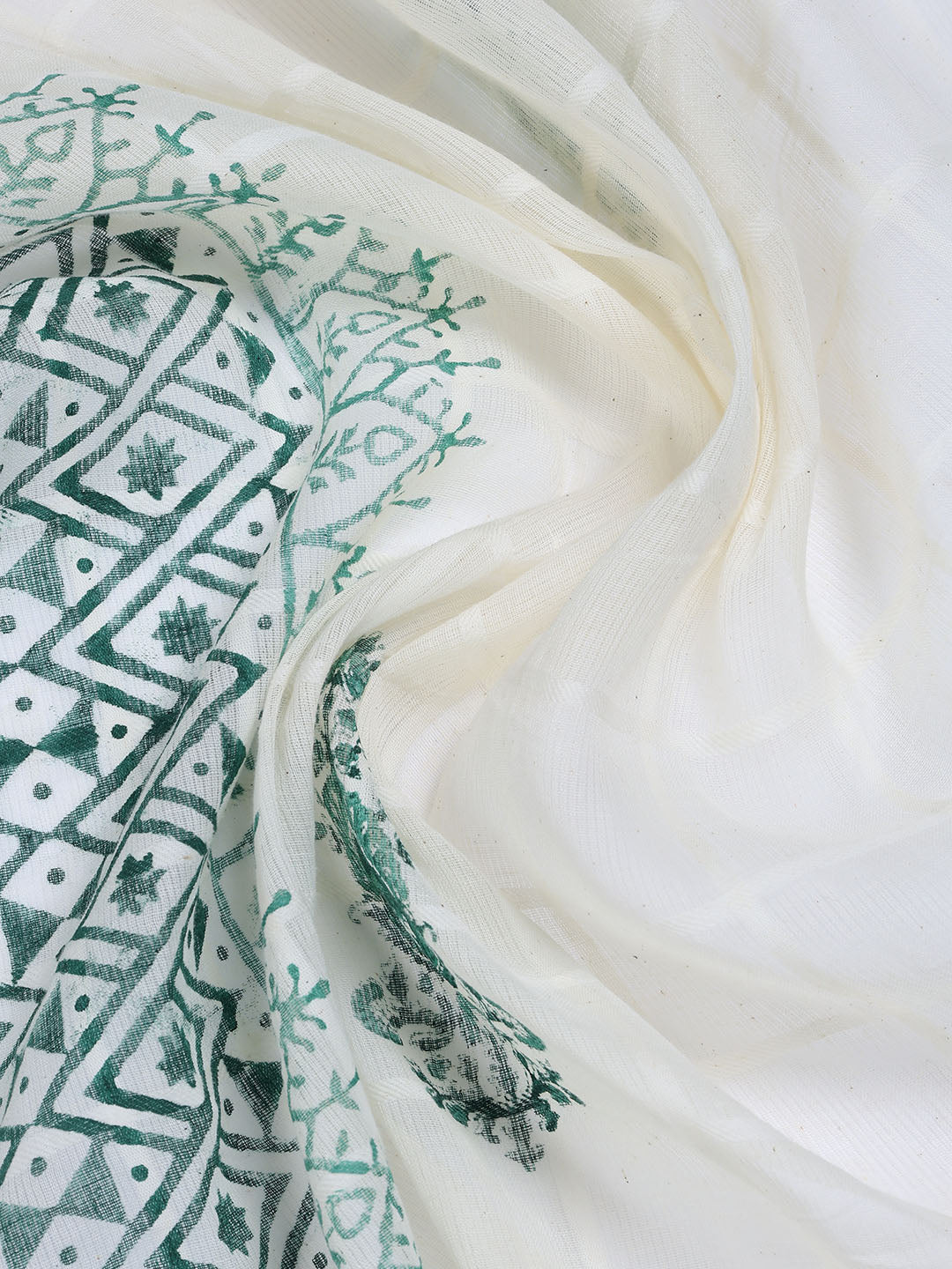 Neck Work Cotton Blend Unstitched Suit With Dupatta