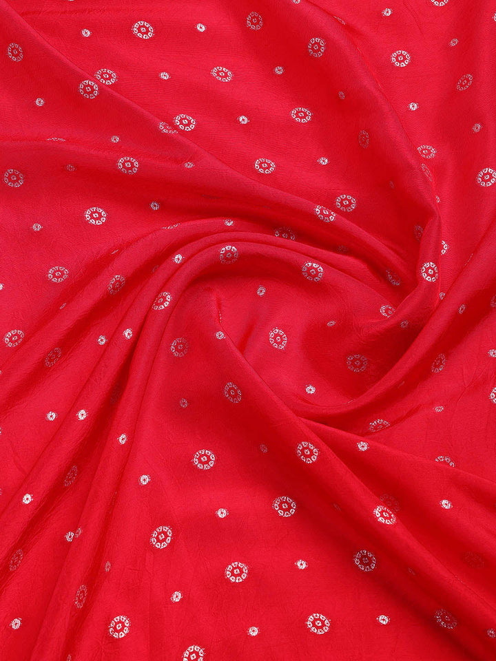 Embroidered Art Silk Unstitched Suit Piece With Dupatta