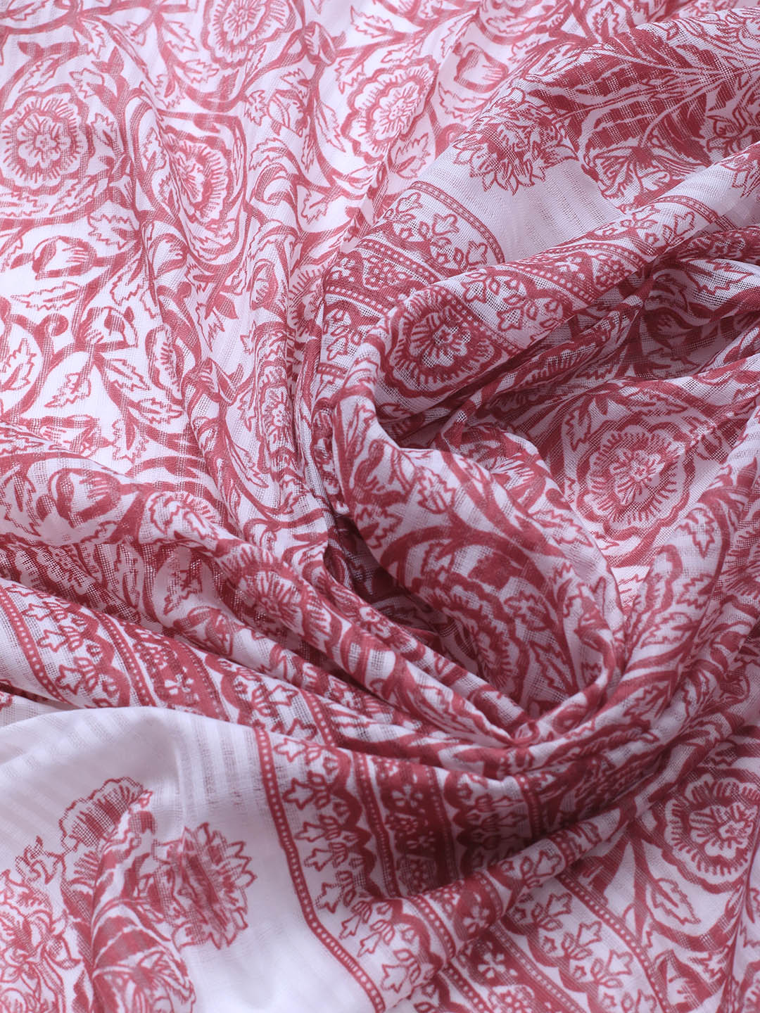 Printed Cotton Blend Unstitched Suit With Dupatta