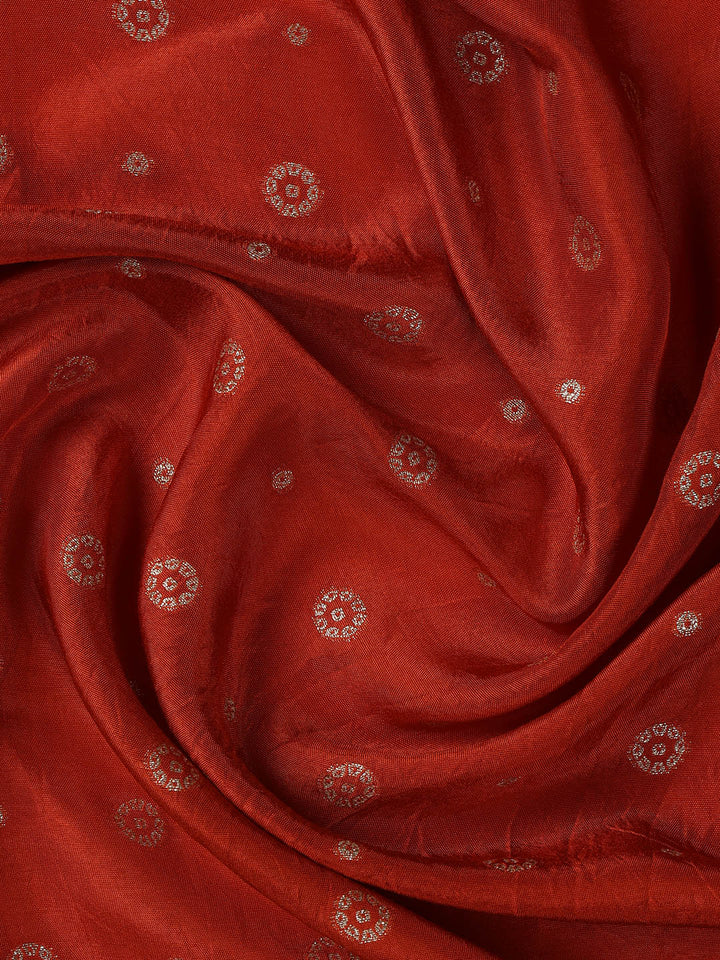 Embroidered Art Silk Unstitched Suit Piece With Dupatta