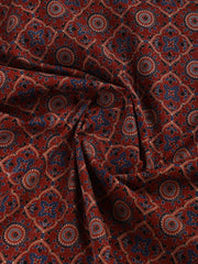 Neck Mirror Work Cotton Blend Unstitched Suit With Dupatta