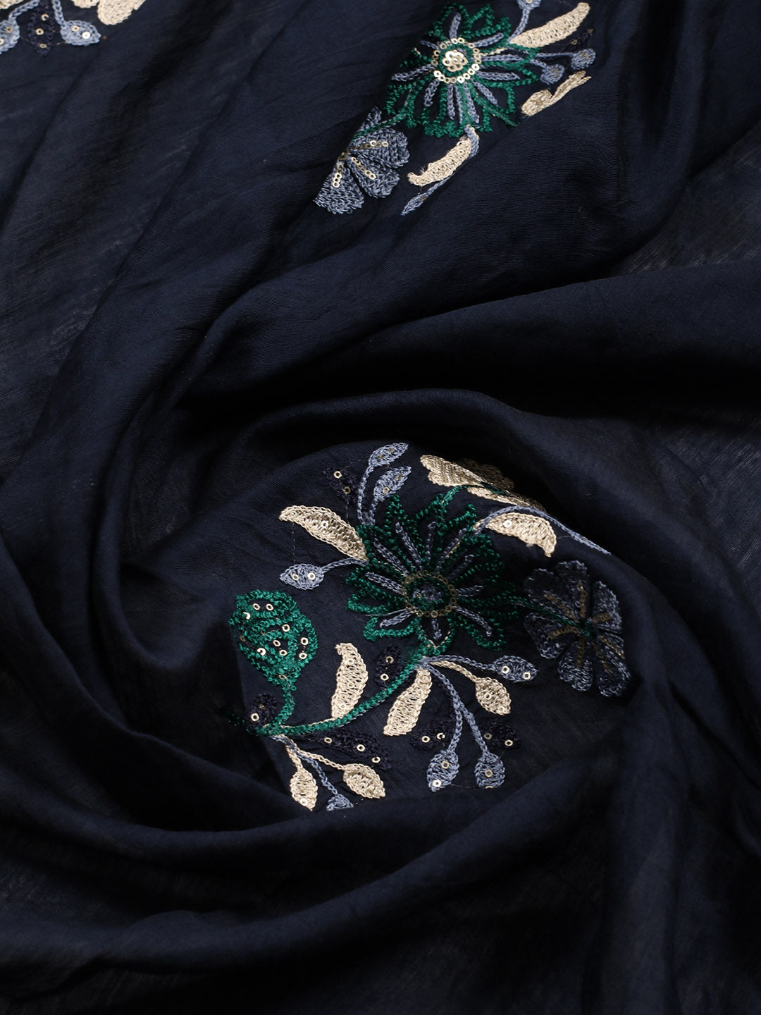 Neck Embroidered Cotton Blend Unstitched Suit With Dupatta