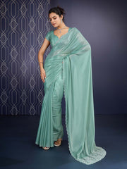 Stone Work Art Crepe Saree