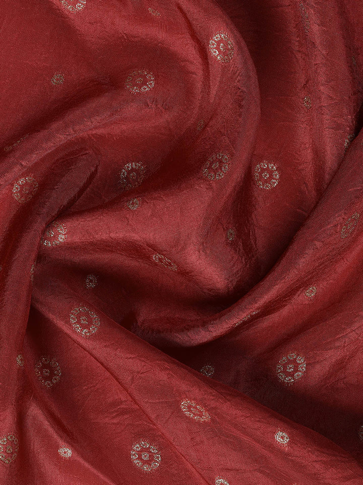 Embroidered Art Silk Unstitched Suit Piece With Dupatta