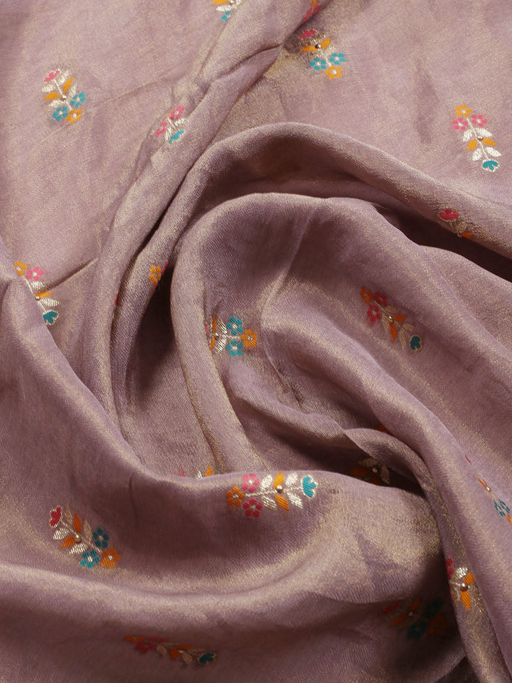 Woven Tissue Unstitched Suit Piece With Dupatta