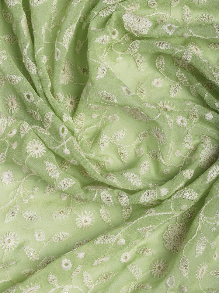 Embroidered Georgette Unstitched Suit Piece With Dupatta