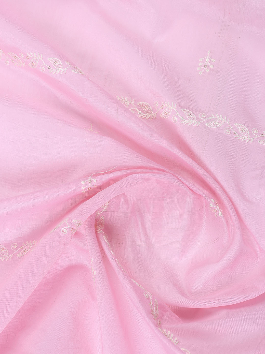 Embroidered Chanderi Unstitched Suit With Dupatta