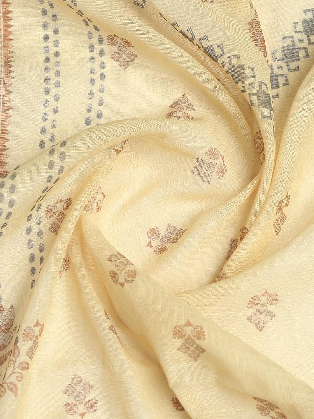 Printed Linen Unstitched Suit With Dupatta