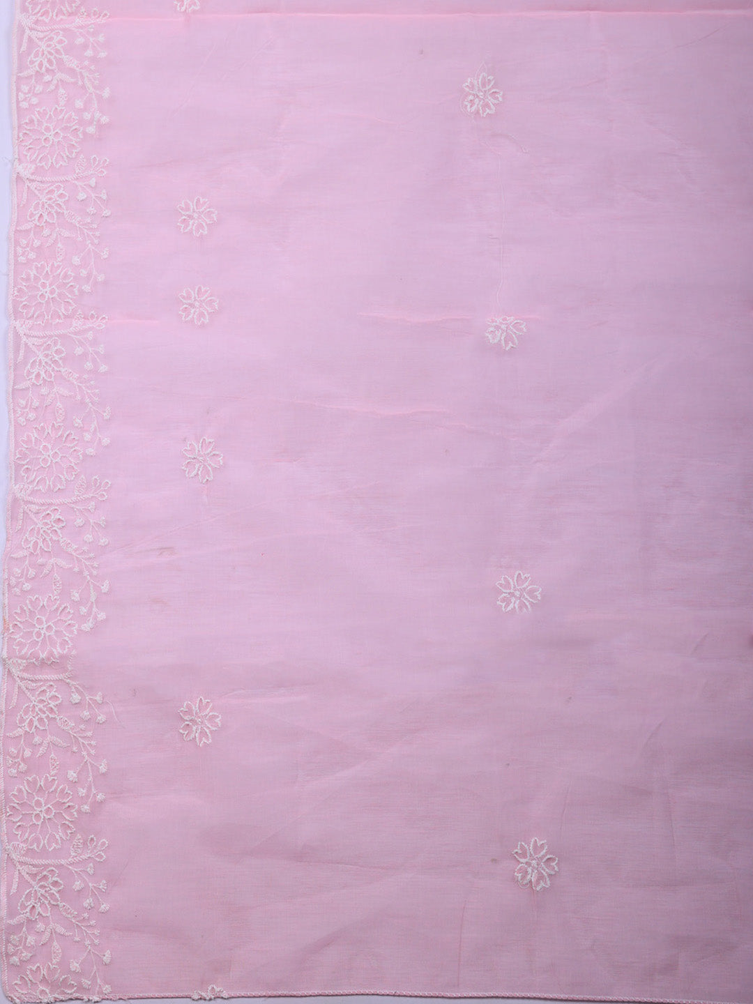 Embroidered Cotton Unstitched Suit With Pant &amp; Dupatta
