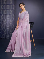 Stone Work Art Crepe Saree