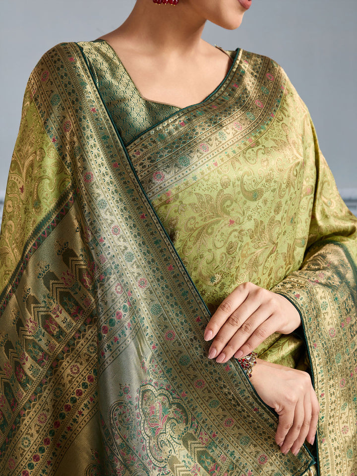 Woven Design Meenakari Kanjivaram Silk Saree