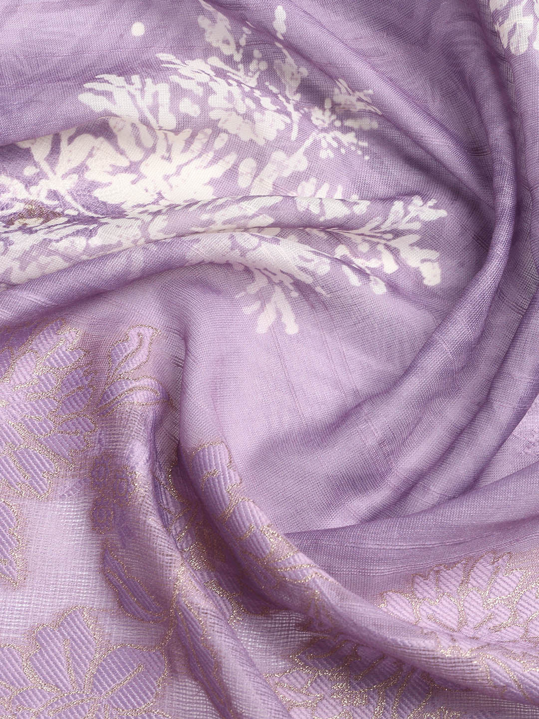 Printed Linen Unstitched Suit Piece With Dupatta