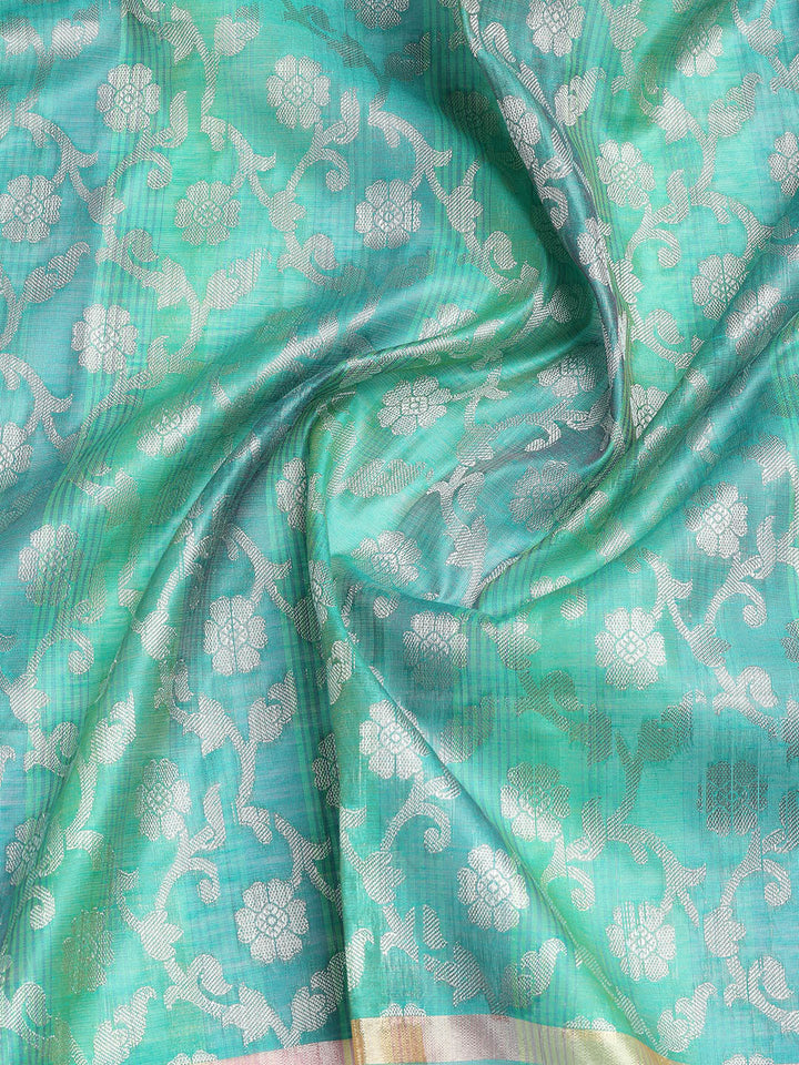 Woven Chanderi Unstitched Suit With Dupatta