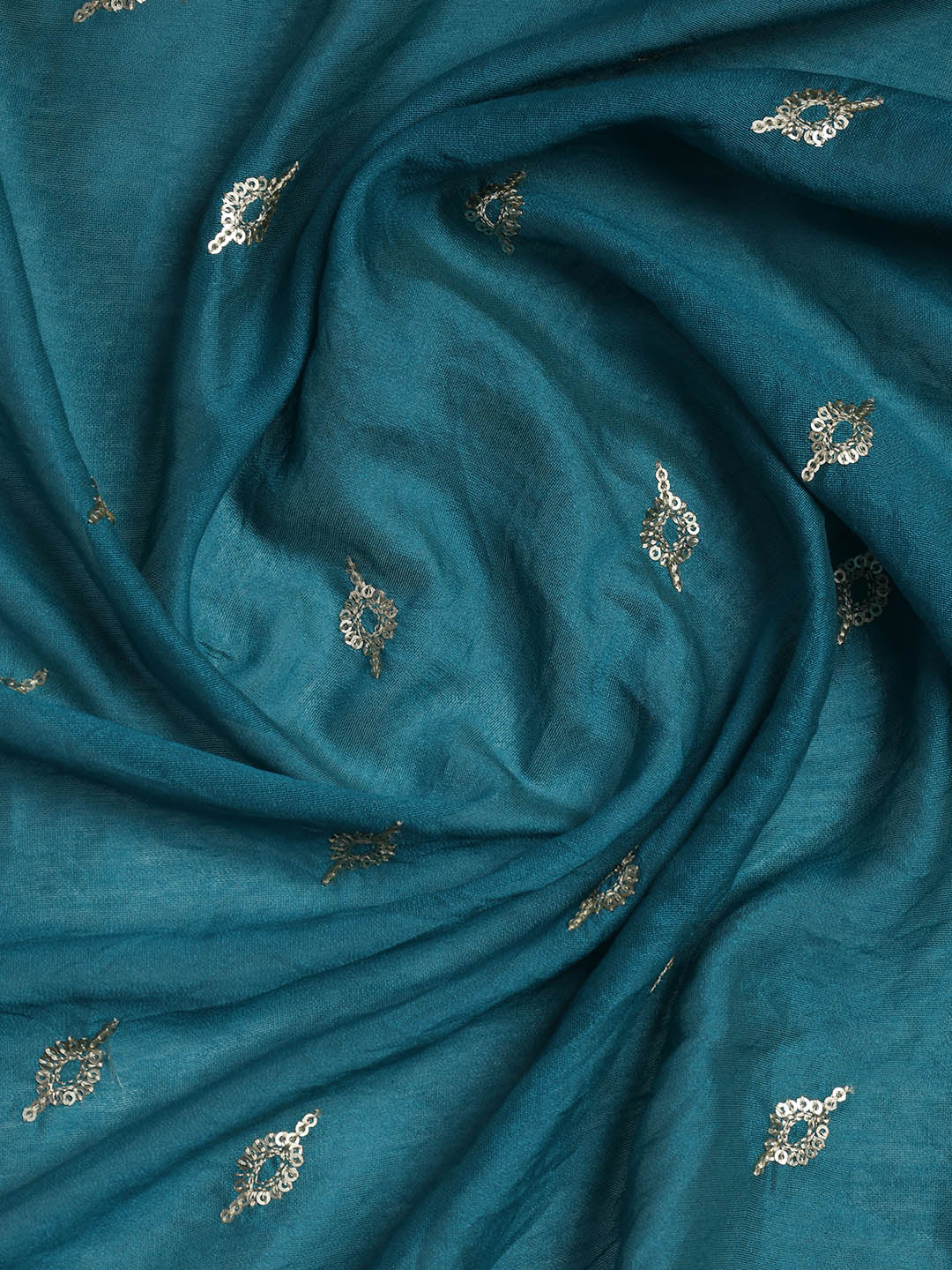 Embroidered Cotton Blend Unstitched Suit Piece With Dupatta