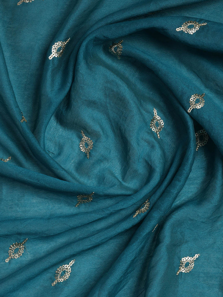 Embroidered Cotton Blend Unstitched Suit Piece With Dupatta
