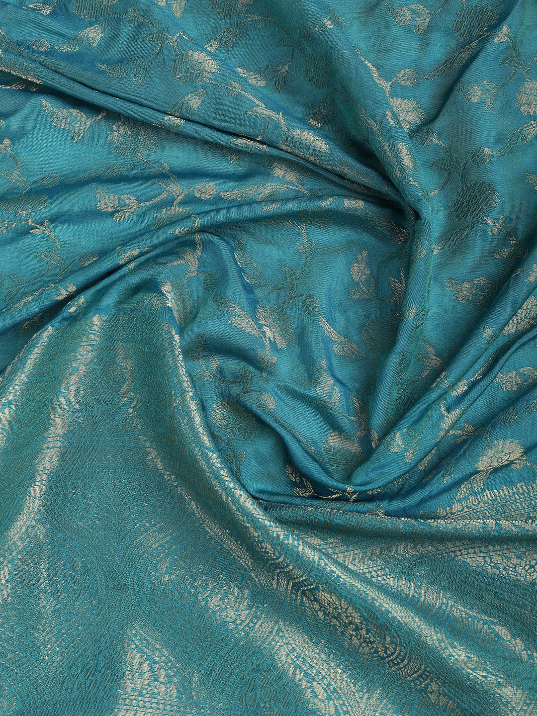 Embroidered Chanderi Unstitched Suit Piece With Dupatta