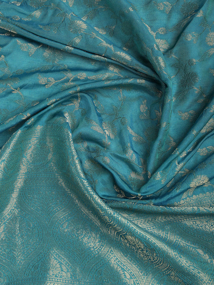 Embroidered Chanderi Unstitched Suit Piece With Dupatta