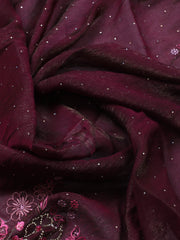 Embroidered Chinon Unstitched Suit With Dupatta