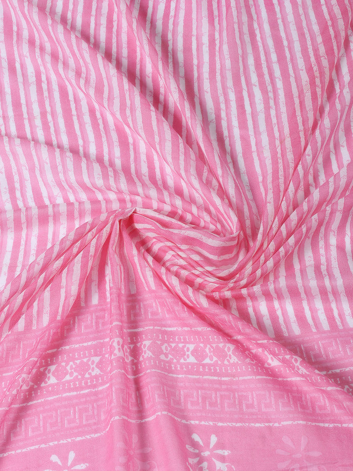 Neck Patti Cotton Blend Unstitched Suit With Dupatta